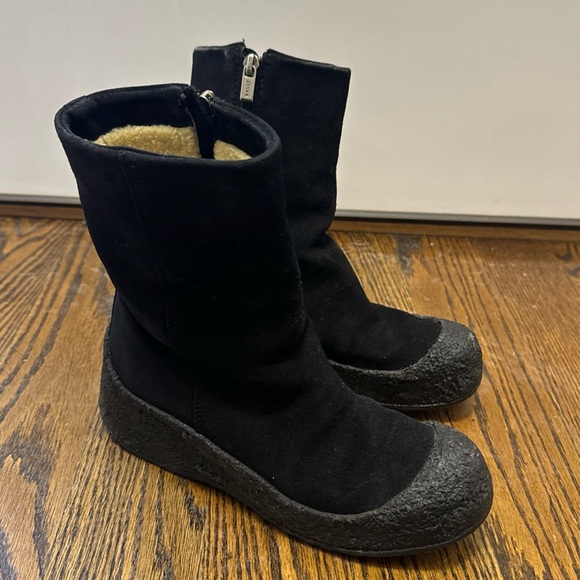 Bally Guard II Black Suede Leather Shearling-Lined Booties EU 36  Sz 5.5 US $680 - Picture 2 of 11